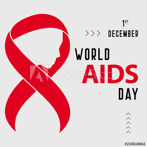 500x500 World Aids Day Red Ribbon Vector Illustration December