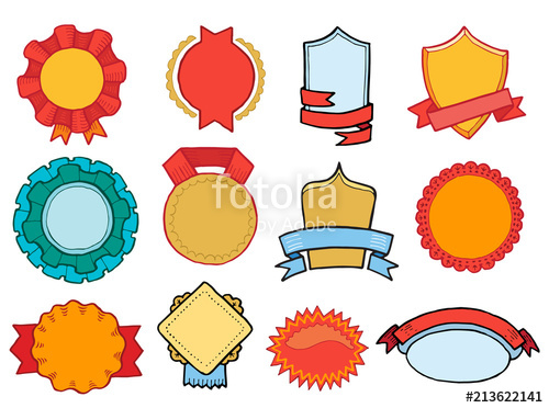 500x372 Badge Vector Retro Sticker Or Premium Emblem Sign With Ribbon