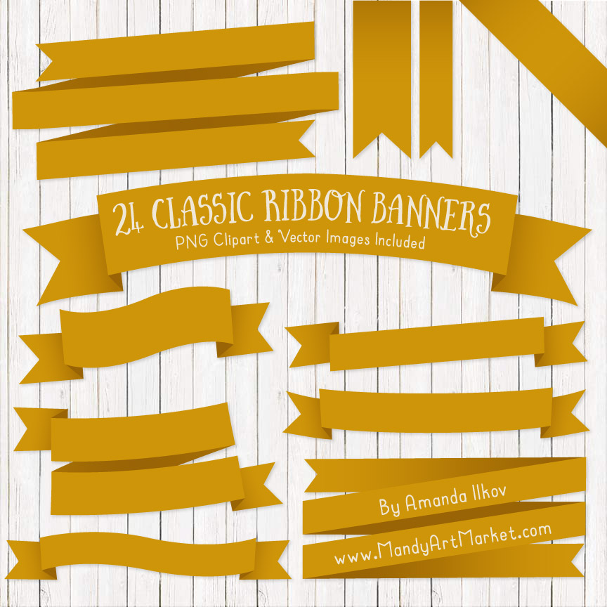 Mustard Ribbon Banner Clipart 864x864 Mustard Ribbon Banner Clipart