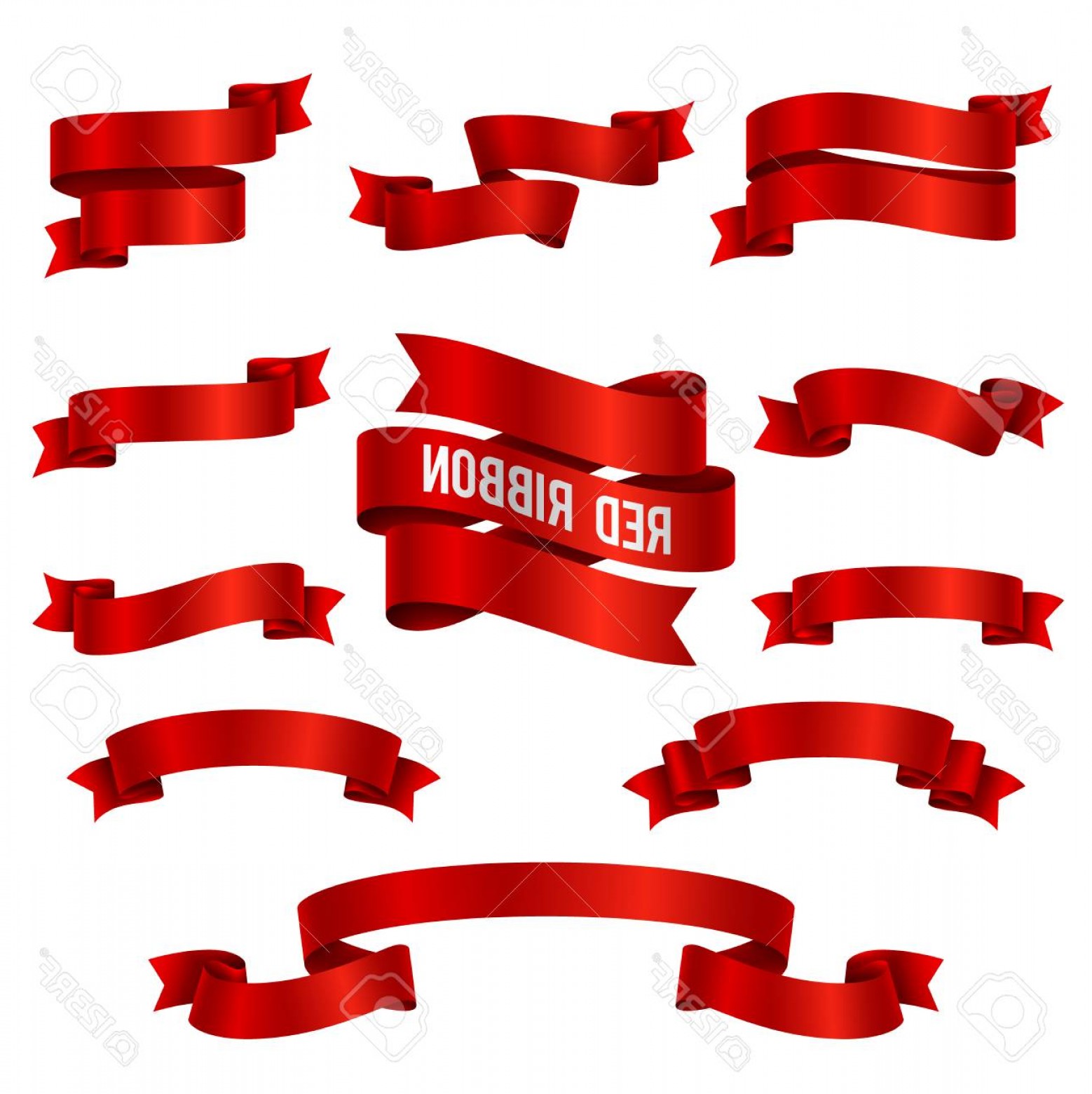 Photostock Vector Silk Red D Ribbon Banners Vector Set Isolated 1558x1560 Photostock Vector Silk Red D Ribbon Banners Vector Set Isolated