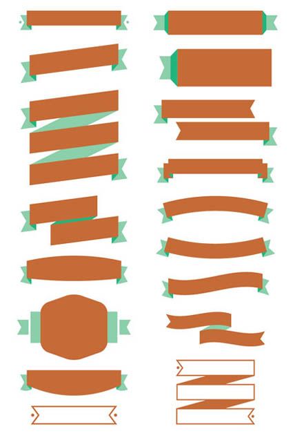 425x634 Free Ribbon Vector Banner Set