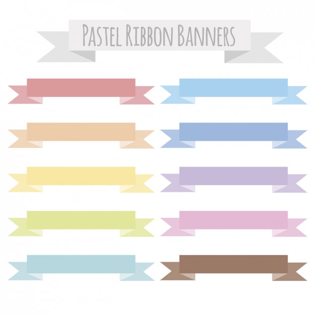 626x626 Pastel Ribbon Banners Vector Free Download