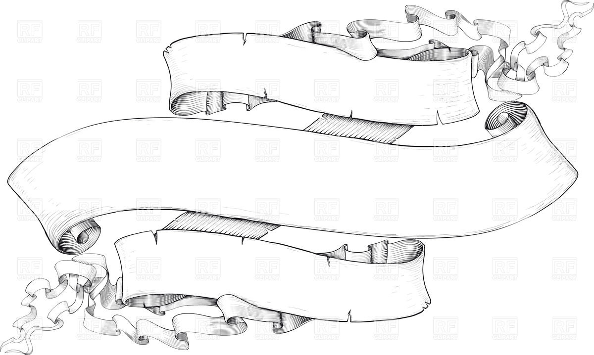 1200x718 Ribbon Banners Isolated On White Vector Image Of Borders