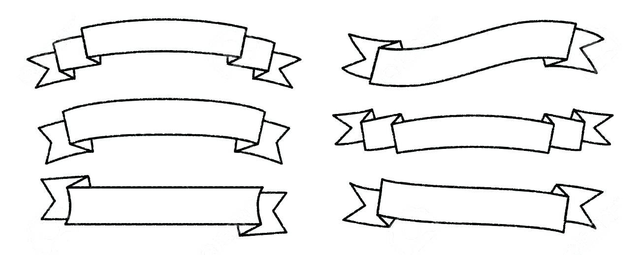 1300x519 Ribbon Banners Illustrator Download Free Blank Banner Template Png