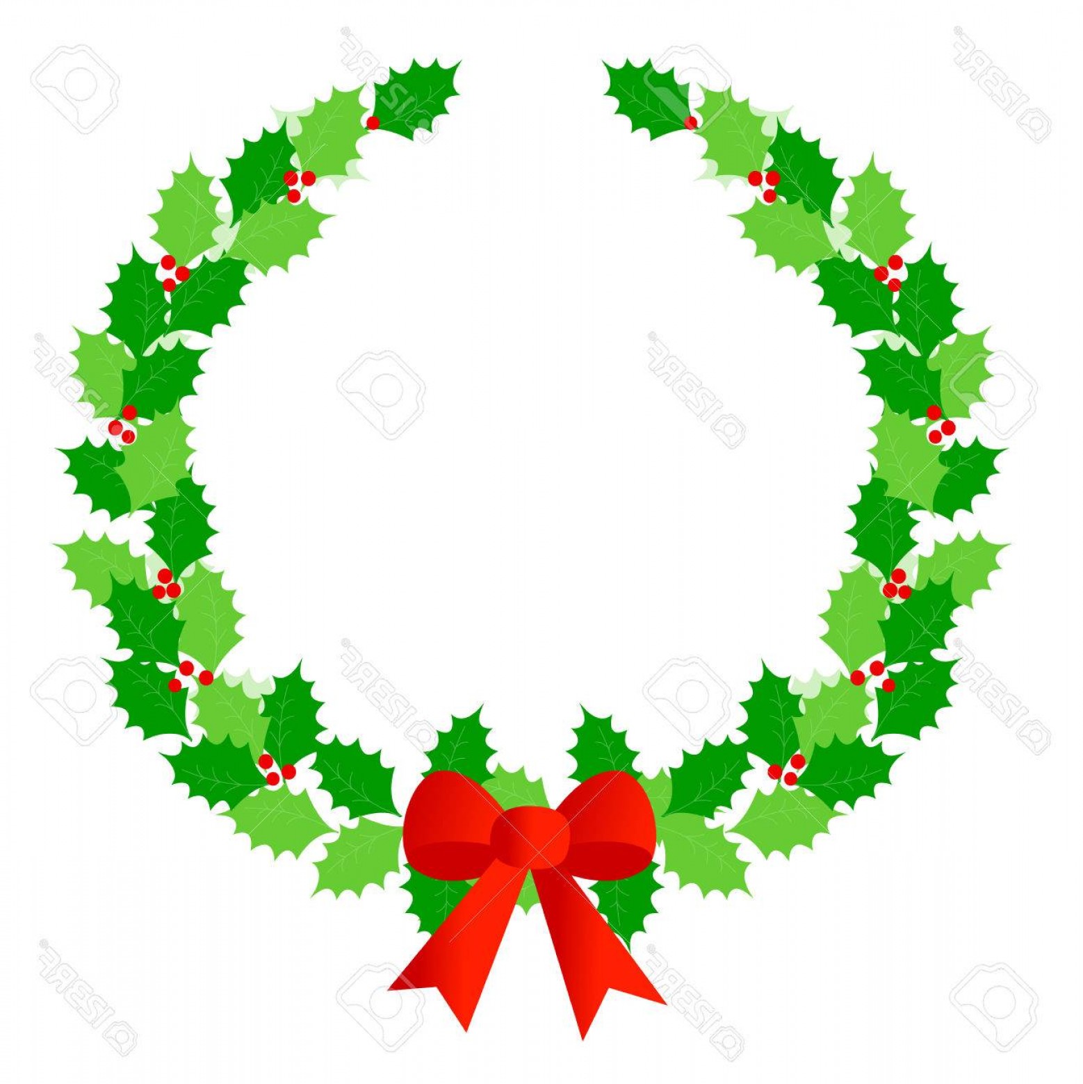 Photostock Vector Beautiful Christmas Wreath Laurel Border 1558x1560 Photostock Vector Beautiful Christmas Wreath Laurel Border