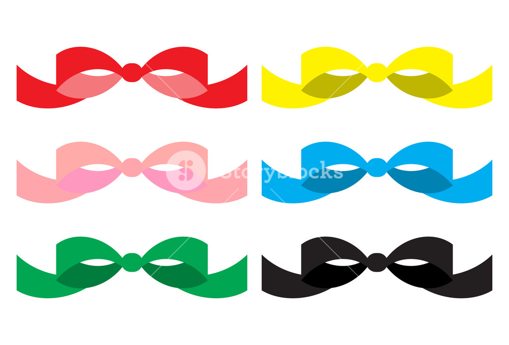 1000x678 Set Of Colored Bows Ribbon Bow For Gift, Red Bow Vector