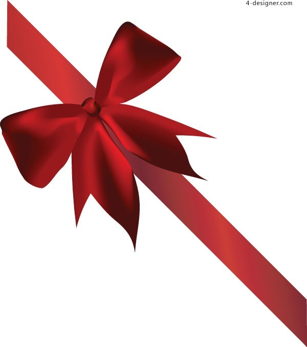 600x678 Designer Red Ribbon Bow Vector Material