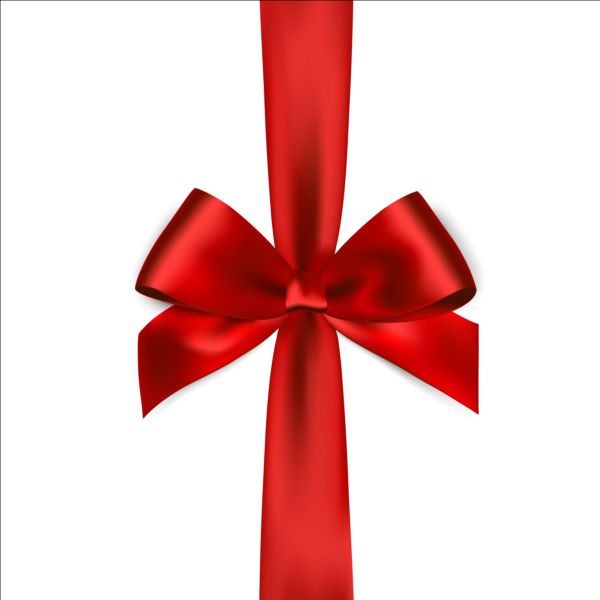 600x600 Shiny Red Ribbon Bows Vector Set Free Download