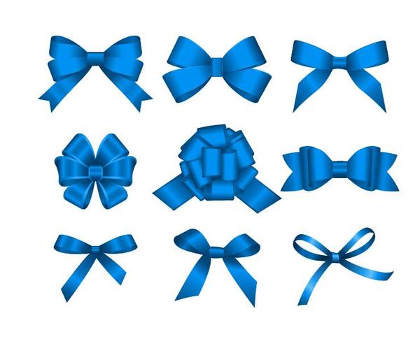 600x518 Blue Ribbon Bows Vector Material Free Download
