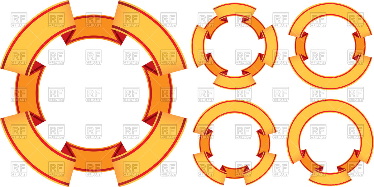 Five Ribbons Coiled Into Circle Vector Image Of Design Elements 1200x602 Five Ribbons Coiled Into Circle Vector Image Of Design Elements