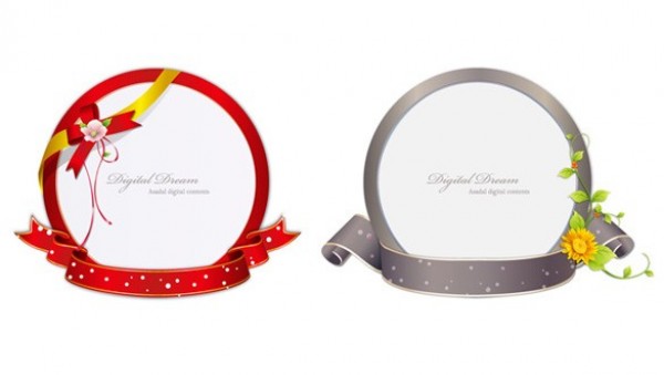 Attractive Circle Ribbons Vector Frames 600x339 Attractive Circle Ribbons Vector Frames