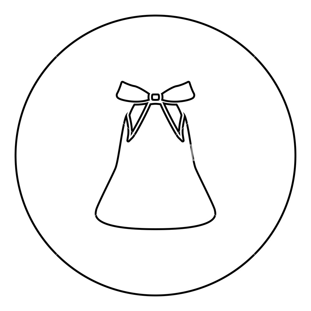 Bell With Bow Ribbon Black Icon In Circle Outline Vector 1000x1000 Bell With Bow Ribbon Black Icon In Circle Outline Vector