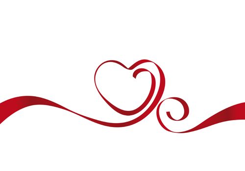 Creative Heart From Red Ribbon Design Vector 500x350 Creative Heart From Red Ribbon Design Vector