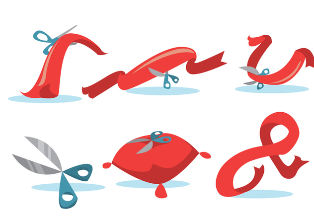632x443 Ribbon Cutting Vector Set Free Vector Download Cannypic