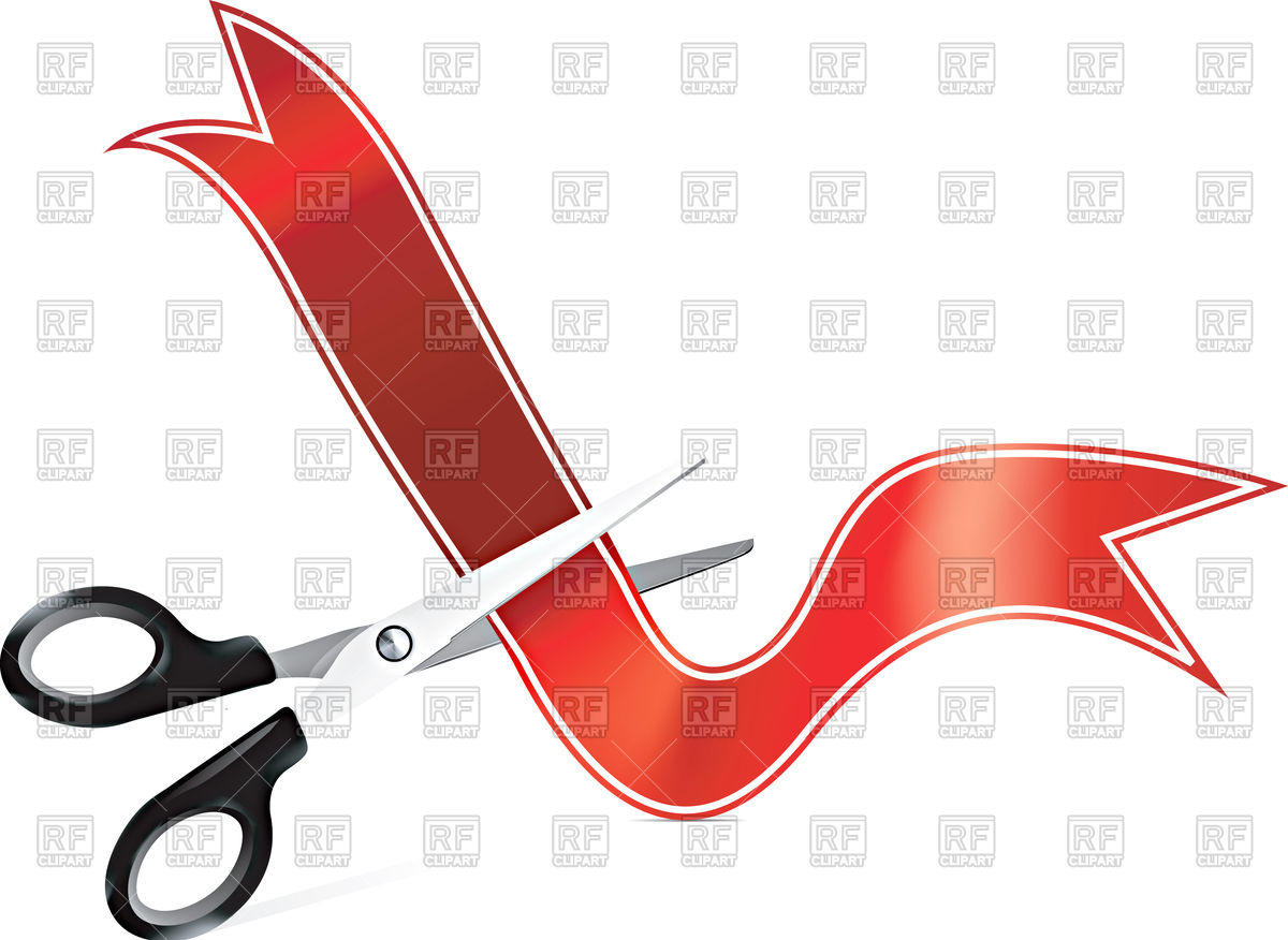 1200x876 Scissors Cutting Red Ribbon Vector Image Of Objects