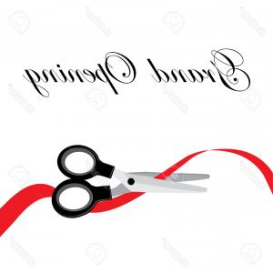 300x300 Photostock Vector Grand Opening Celebration Red Ribbon Cutting