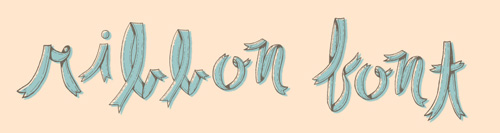 Ribbon Font Vector