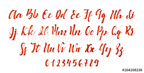 500x254 Latin Alphabet Red Letter Font Style Ribbon