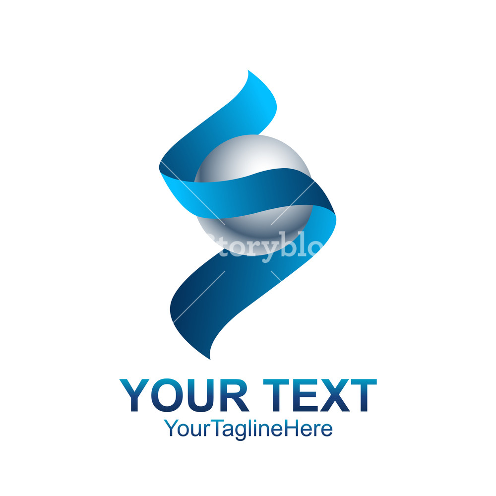 1000x1000 S Letter Logo Icon Template Symbol S Logotype Ribbon Style Vector