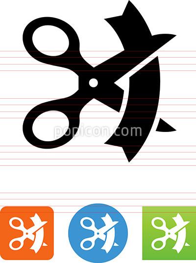 400x538 Scissors Cutting A Ribbon Icon
