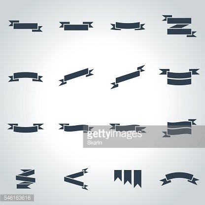 416x416 Vector Black Ribbon Icon Set Premium Clipart