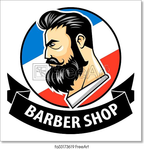 Free Art Print Of Barbershop With Ribbon Logo Vector Illustration 561x581 Free Art Print Of Barbershop With Ribbon Logo Vector Illustration
