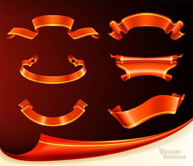 663x570 Fine Ribbon Scroll Vector