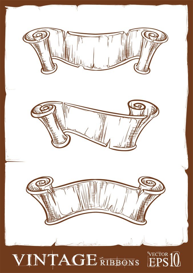 676x957 Free Retro Ribbon Scroll Files, Vectors Graphics