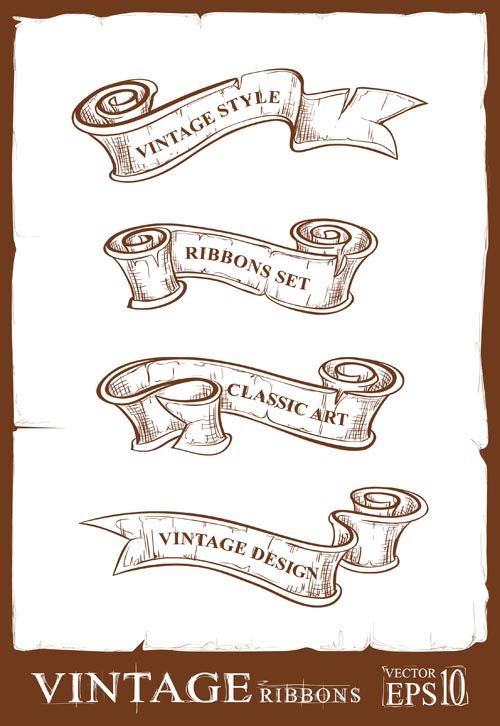 500x726 Free Vector Retro Ribbon Scroll Vector Graphic Available For Free