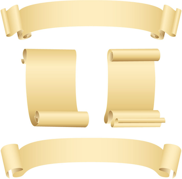 600x589 Vintage Paper Scroll Ribbon Free Vector In Adobe Illustrator