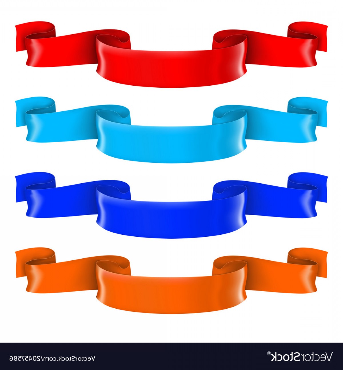 1200x1296 Colored Shiny D Ribbon Scrolls Vector Soidergi