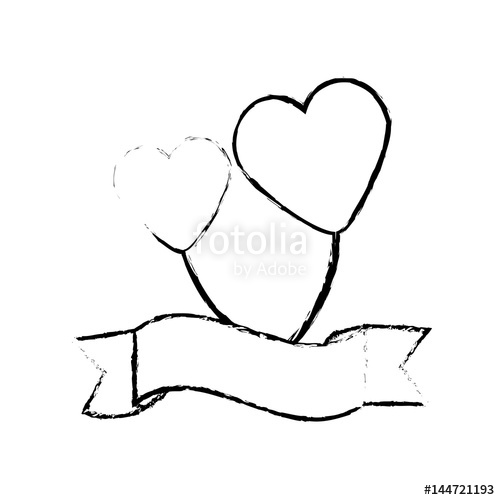 Balloons Heart Lovely Ribbon Sketch Vector Illustration 500x500 Balloons Heart Lovely Ribbon Sketch Vector Illustration