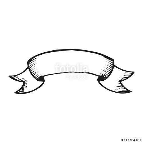Ribbon Sketch Monochrome On White Background Stock Image 500x500 Ribbon Sketch Monochrome On White Background Stock Image