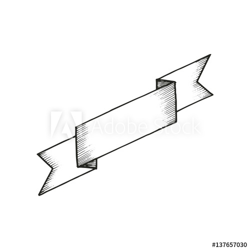Ribbon Sketch Vector Illustration Isolated 500x500 Ribbon Sketch Vector Illustration Isolated