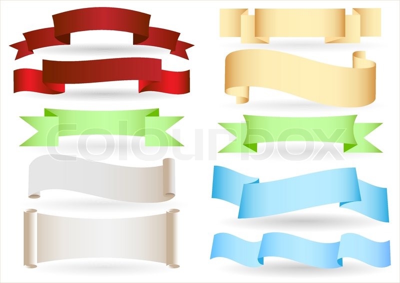 800x565 Set Of Origami Ribbons And Stock Vector Colourbox