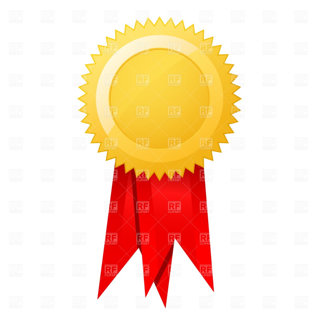 1200x1200 Golden Medal With Red Ribbon Vector Image Of Icons And Emblems