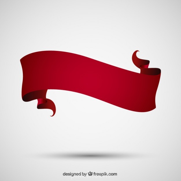 626x626 Banner Made Of Red Ribbon Vector Free Download