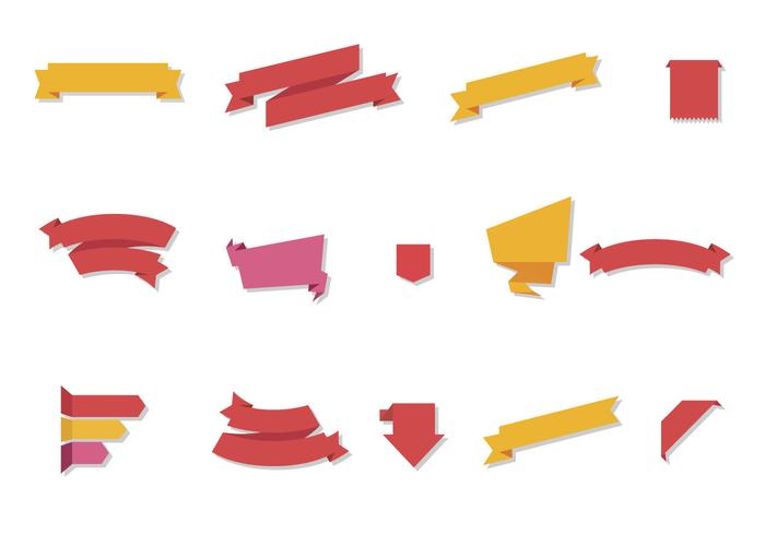 700x490 Free Flat Ribbon Vector Set