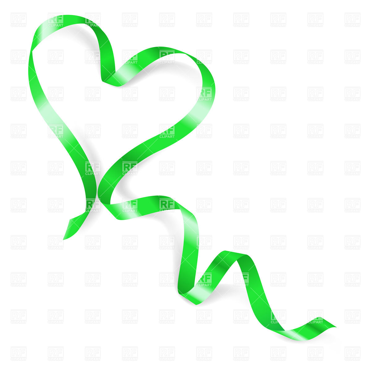 1200x1200 Heart Made Of Green Ribbon Vector Image Of Design Elements Dvarg