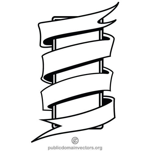 500x500 White Ribbon Vector Clip Art