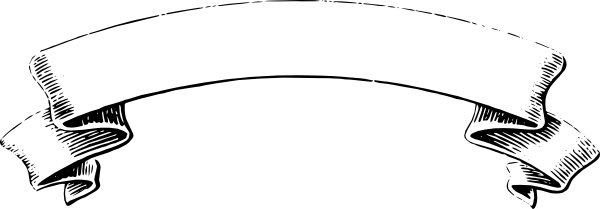 600x209 Free Ribbon Vector Black White Png, Down