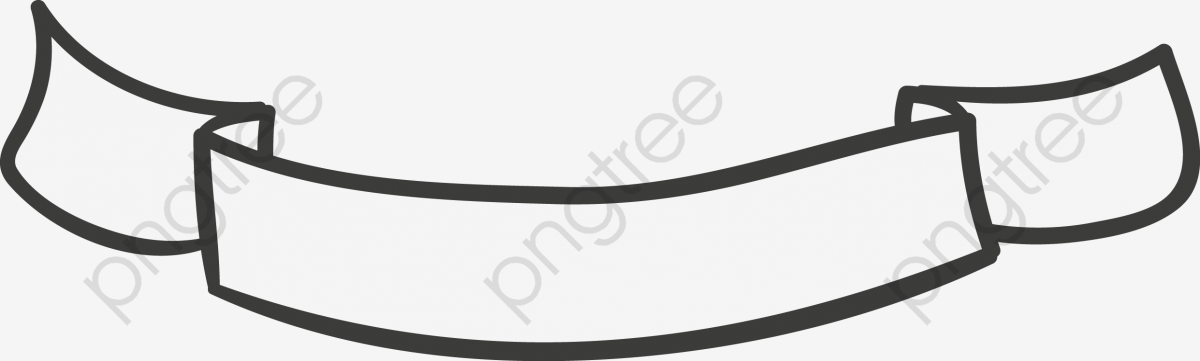 1200x361 Title Ribbon Vector Diagram, Title Ribbon, Hand Drawn Ribbons