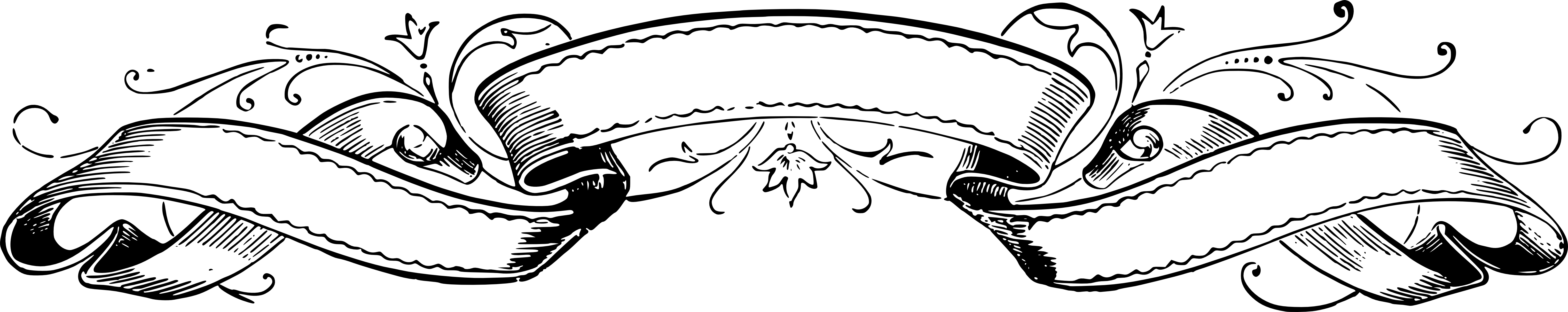 6072x1208 Vintage Ribbon Banner Template Black And White Theveliger