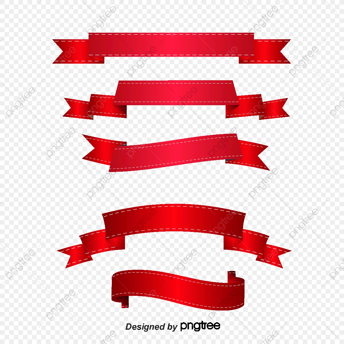 1200x1200 Decorative Red Ribbon Vector Material, Ribbon, Origami Tag