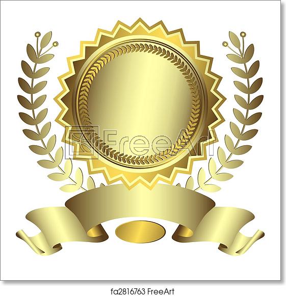 561x581 Free Art Print Of Silvery Award With Ribbon