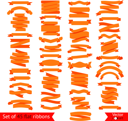 500x473 Set Of Flat Colored Ribbons Vector Free Download