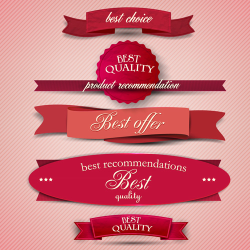 500x500 Best Quality Labels With Ribbons Vector Free Download