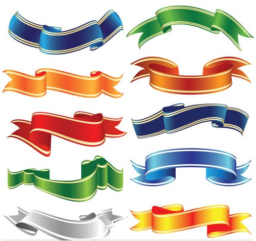 507x477 Color Luxury Ribbons Set Vector Free Download