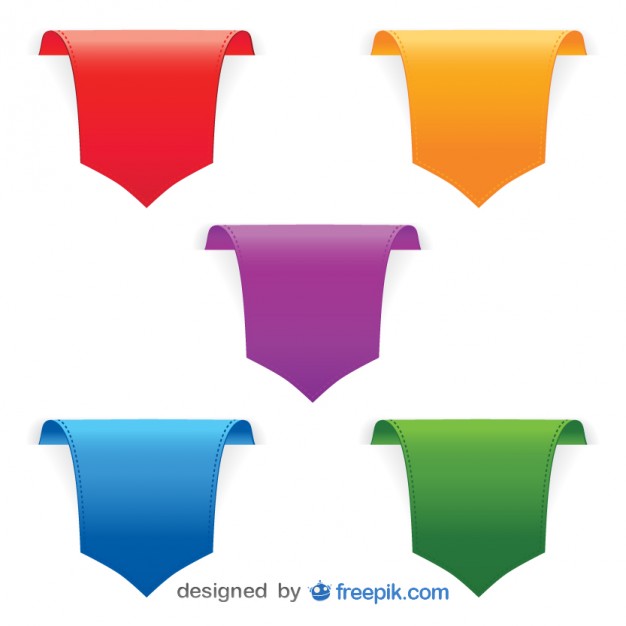 626x626 Colorful Ribbons Vector Set Free Vector