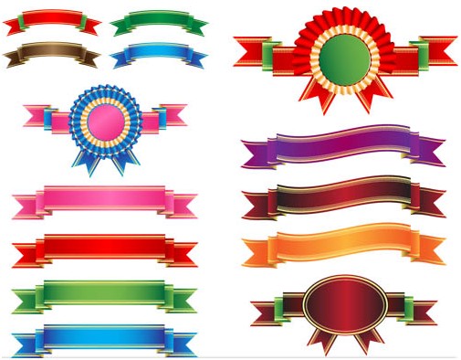 505x394 Colorful Ribbons Vector Free Download